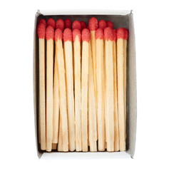 Pile of Wooden matches isolated over the white background