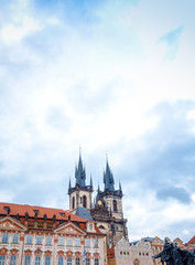 Fototapeta premium Old Church ancient architecture in Prague, Czech Republic
