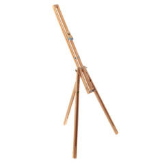 Wooden easel over isolated white background