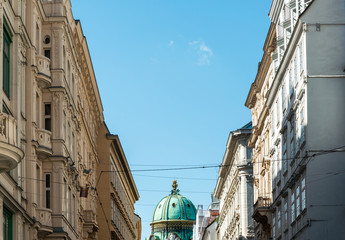 Beautiful street view of old town Vienna, Austria.