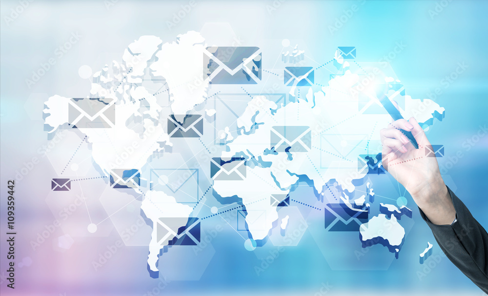 Poster hand with networking system