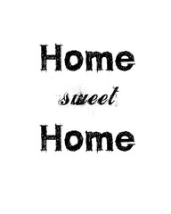 Home sweet home - decor quote illustration with heart