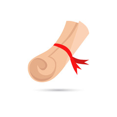 Color illustration of award scroll icon