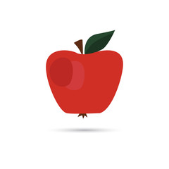 Color illustration of red apple icon