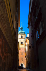 Warsaw, Poland - August 1 : Tourists on foot Street in Warsaw, P