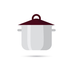 Color illustration of kitchen pan icon