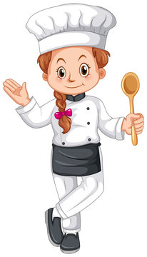 Female chef in uniform