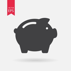 Piggy Bank icon vector. Piggy Bank mark icon. Flat logo design.  Isolated on white background