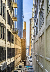 Fototapeta na wymiar street view to neighborhood Midtown in New York