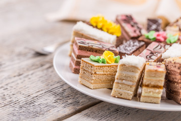 Small colorful sweet cakes