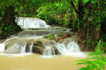 Waterfall on rainy day, phangnga,Thailand