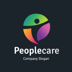 People care logo.people logo,sport logo,vector logo template.