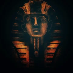 Wandcirkels tuinposter gold pharaoh tutankhamen mask © merydolla