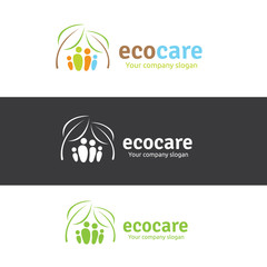 People logo. Green logo. Eco logo. people tree logo template.family logo. vector logo template