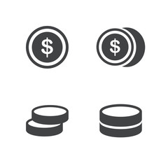business Coins Icons Set