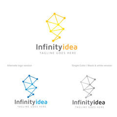 Idea logo. mine logo. brain logo. infinity idea logo template. vector logo template
