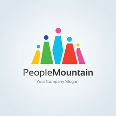 People logo,mountain logo,vector logo template.