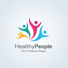 Healthy People logo,family logo,people logo template.