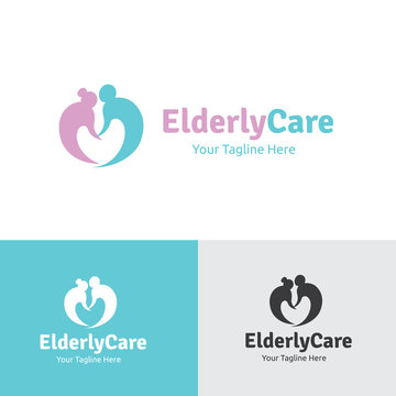 elderly care logo template
