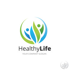 Healthy Life logo,people logo, human logo,creative logo idea. vector logo template