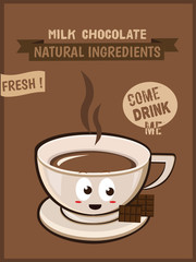 Milk Chocolate Poster. Isolated Vector