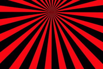Illustration of red and black rays from the top