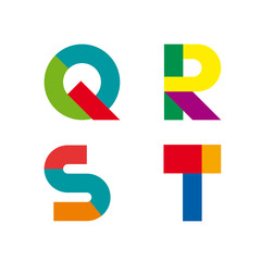 Vector abstract geometric letter Q,R,S,T