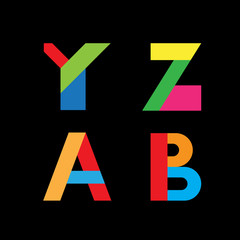 Vector abstract geometric letter Y,Z,A,B