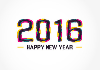 Happy new year 2016 Text Design
