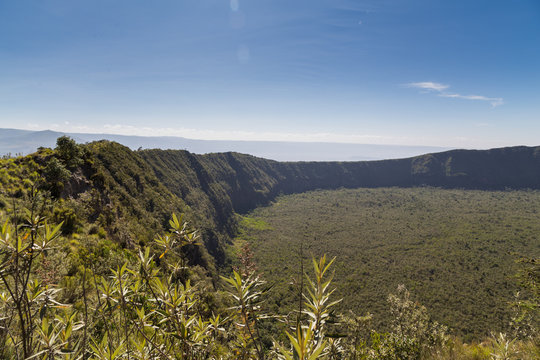 The Mount Longonot crater