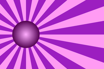 Illustration of pink and purple rays with a purple ball