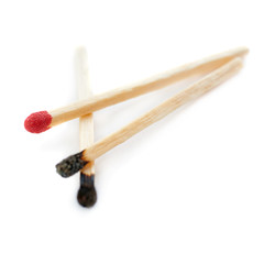 Pile of Wooden matches isolated over the white background