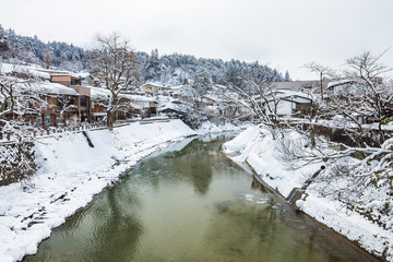 Winter in Takayama ancient city in Japan