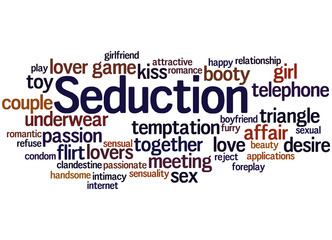 Seduction, word cloud concept 9