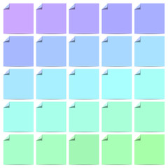 Set of color labels with folded corner