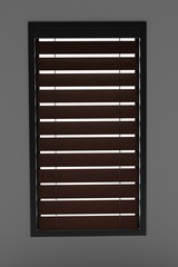 3d rendering of window with blinds