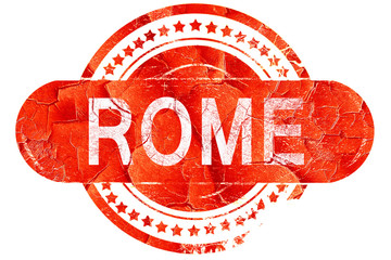rome, vintage old stamp with rough lines and edges
