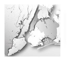 Boroughs of New York City - outline map.