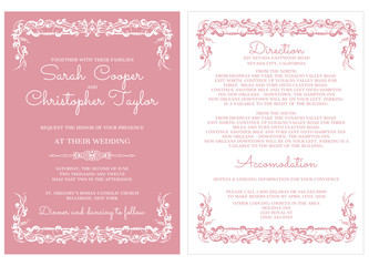 Wedding Invitation Card Invitation with ornaments 