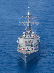 
    Military ship,aerial view 