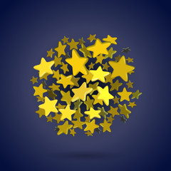 Golden stars in circle