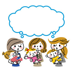 働くママ　吹き出し　困り顔