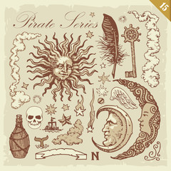 Pirate Sketches Layered Vector Set 
