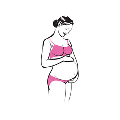 pregnant woman symbol vector
