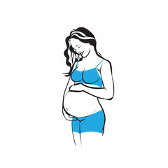 Obraz na płótnie Canvas pregnant woman symbol vector
