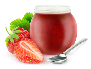 Isolated strawberry jam