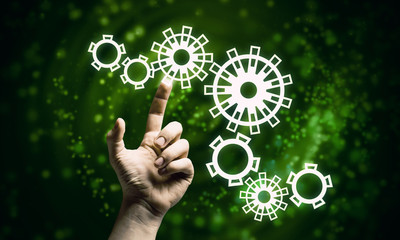 Cogwheel mechanism as teamwork concept