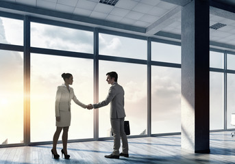 Fototapeta premium Business partners handshake