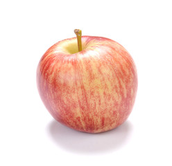 One apple , Red apple on white background.