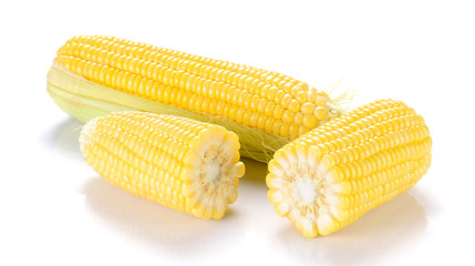 Corn on white background.